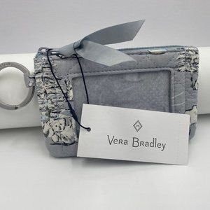 NWT Vera Bradley Grey Floral Key Pouch Zip ID Coin Change Purse Polar Bears